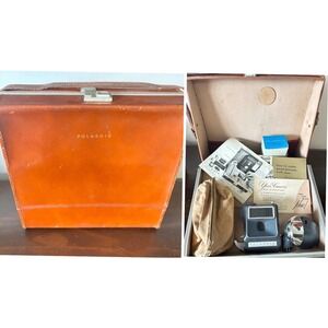 Vintage Polaroid Leather Land Camera Case with Accessories